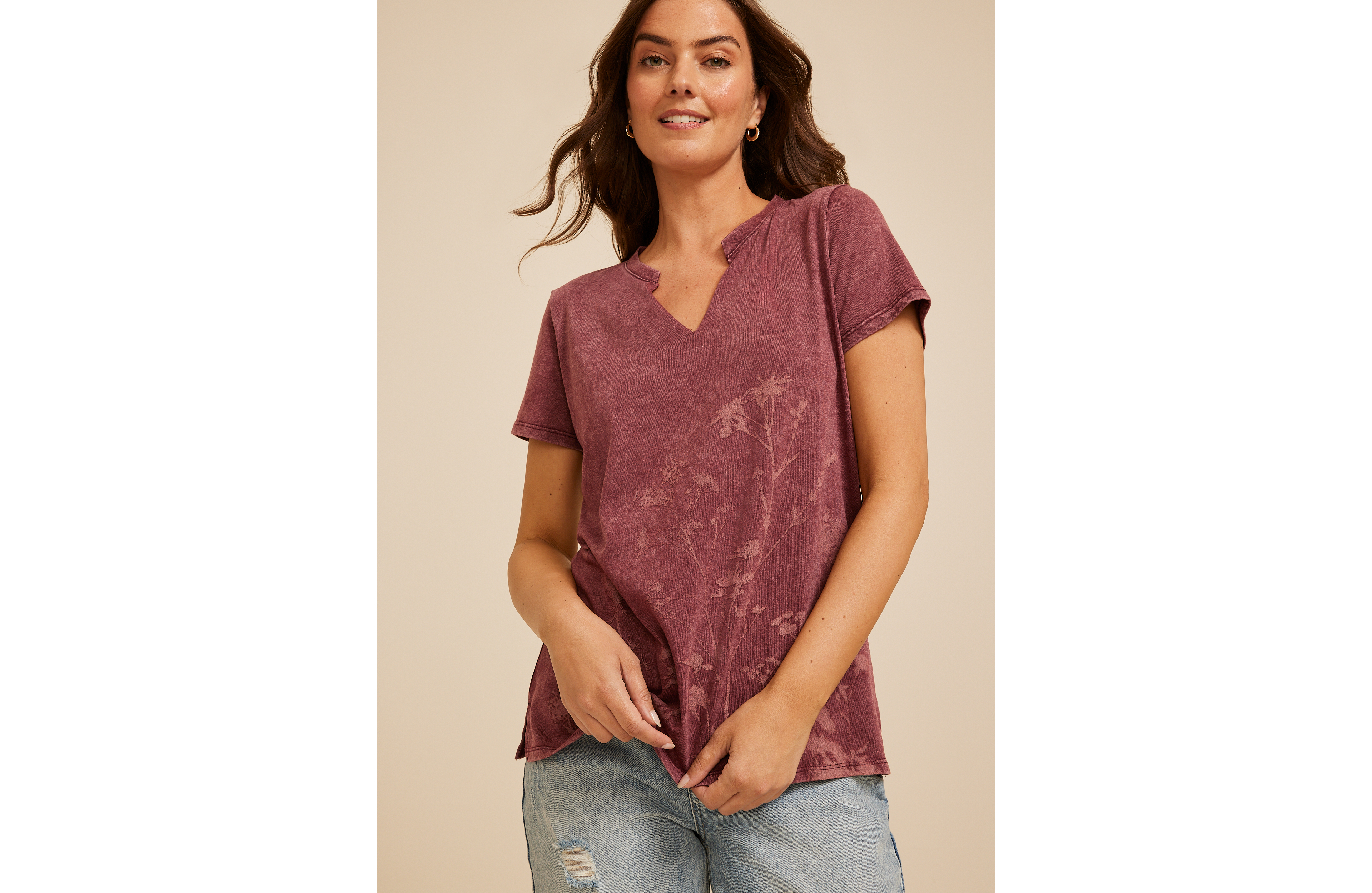Floral Shadow Classic Fit Graphic Tee