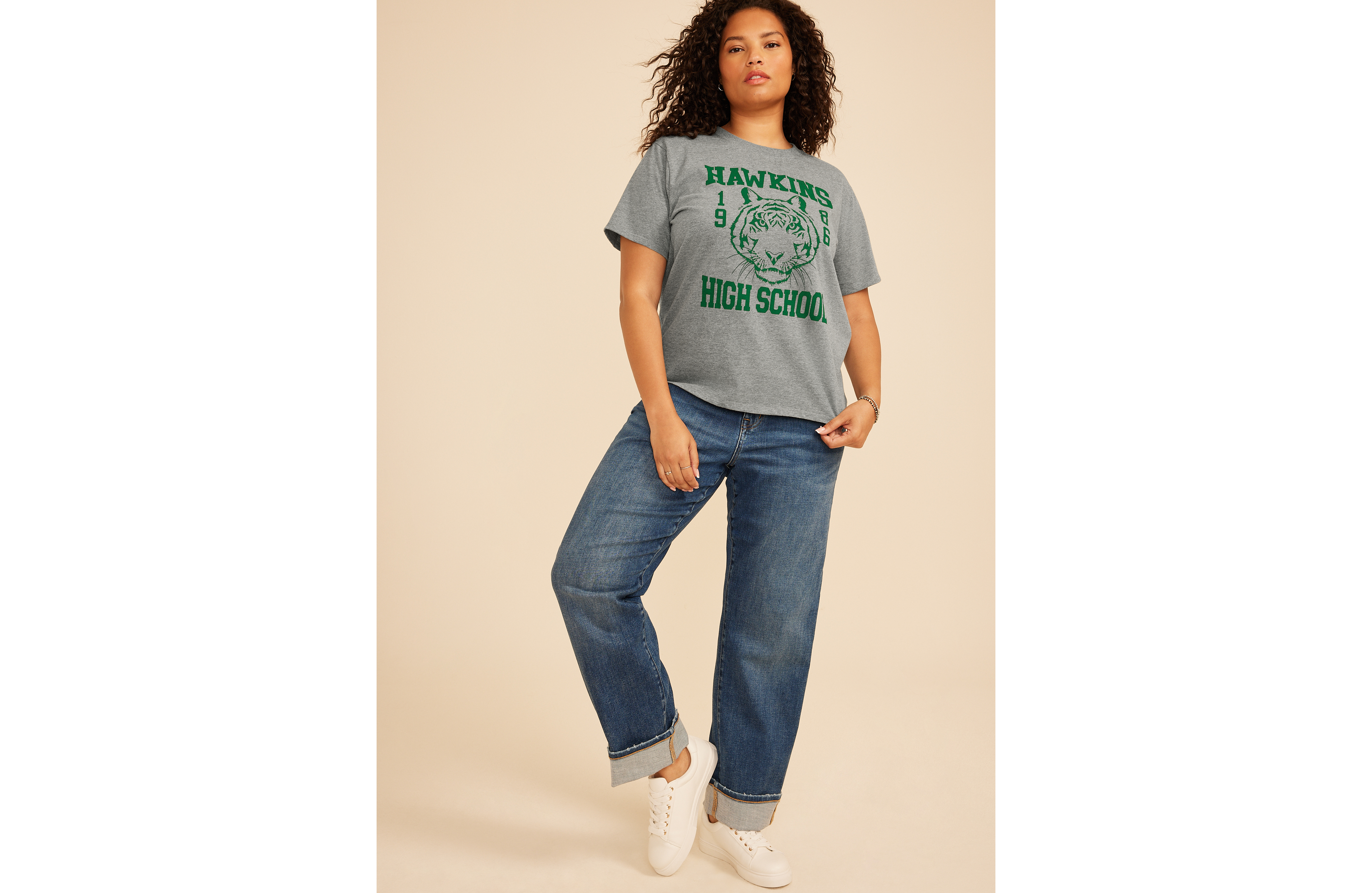 Plus Hawkins High School Vintage Fit Graphic Tee