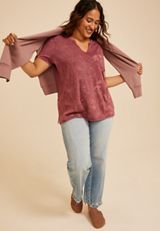 Plus Size Floral Shadow Classic Fit Graphic Tee, C7923, small
