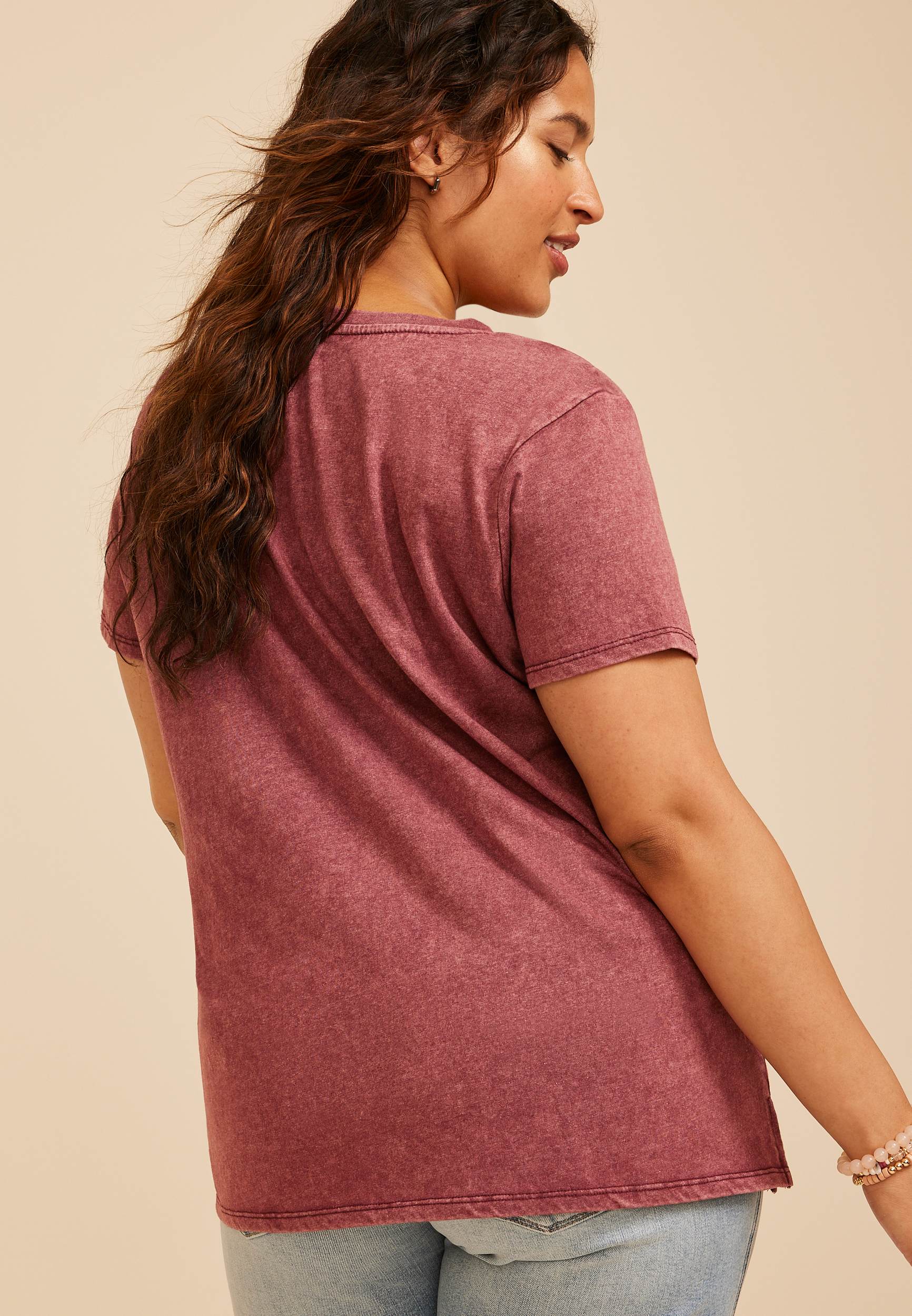 Plus Size Floral Shadow Classic Fit Graphic Tee, C7923, large