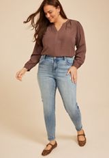 Plus Size KanCan&trade; High Rise Ripped Cuffed Skinny Jeans, C2806, small