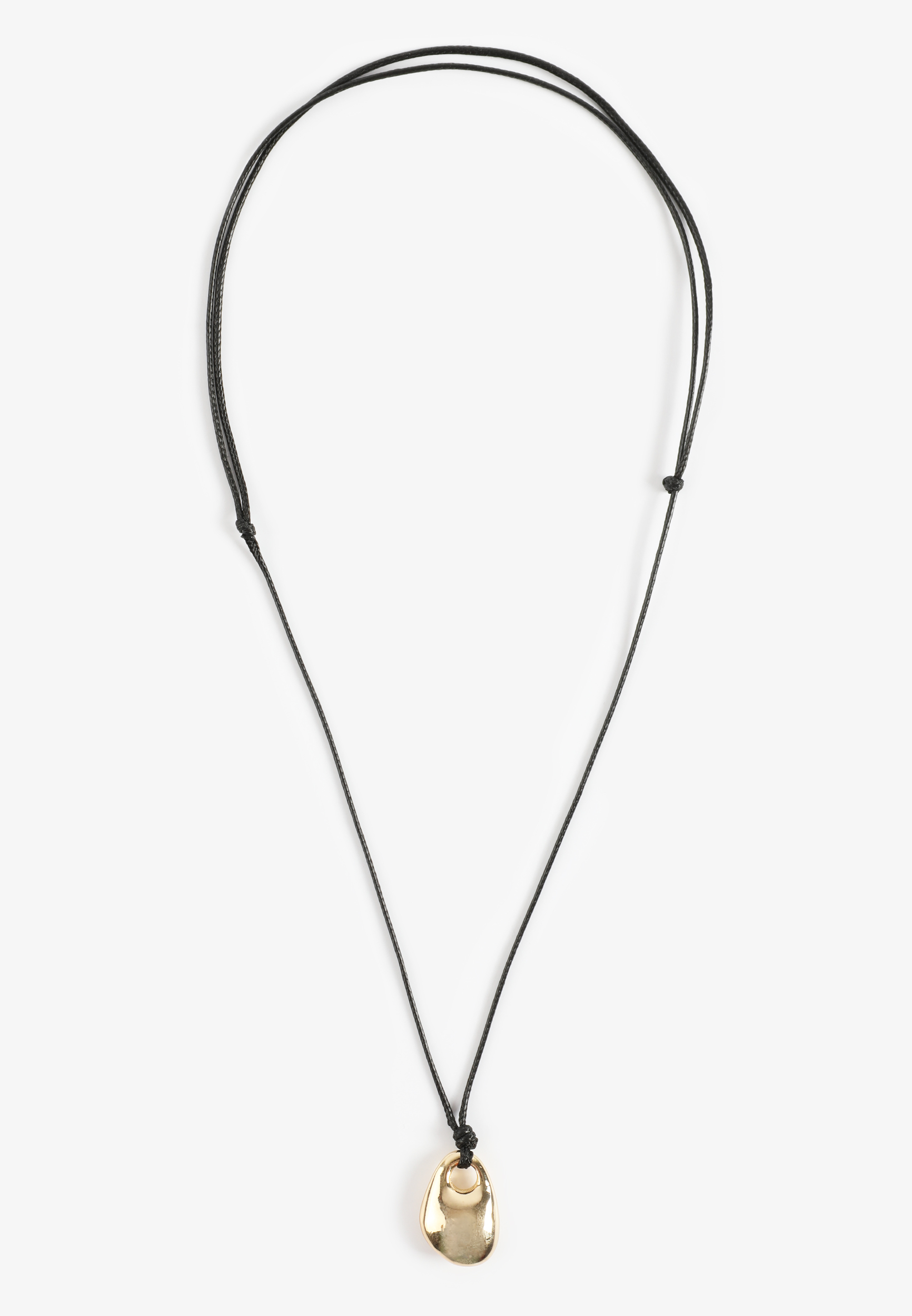 Gold Teardrop Pendant Adjustable Cord Necklace, C605, large