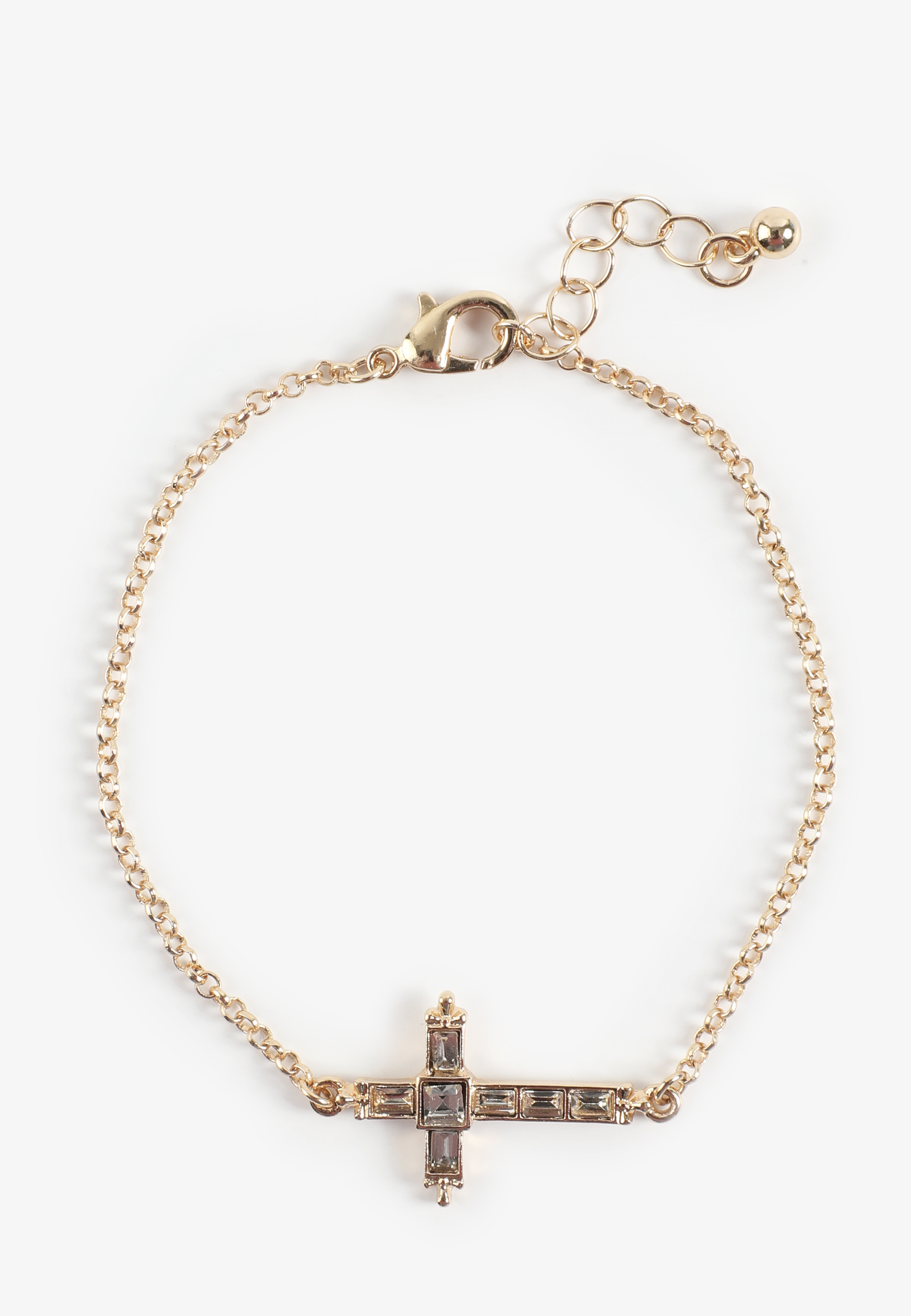 Gold Cross Stone Bracelet