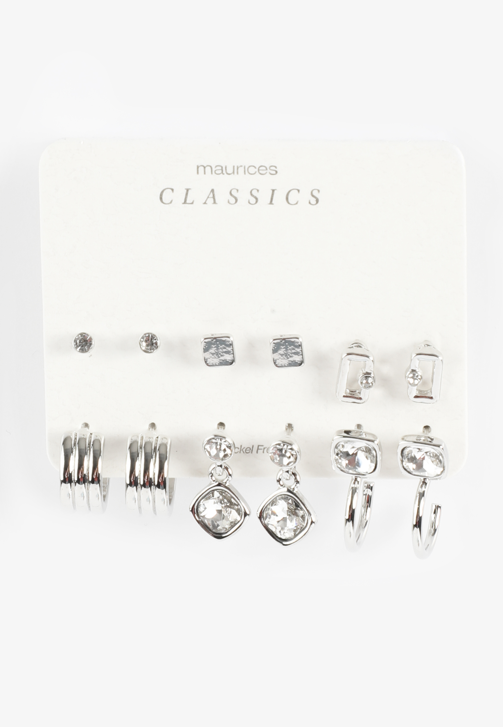 Silver Mixed Earring Set