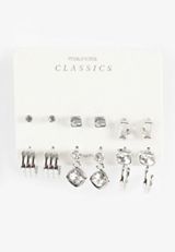 Silver Mixed Earring Set, C431, small
