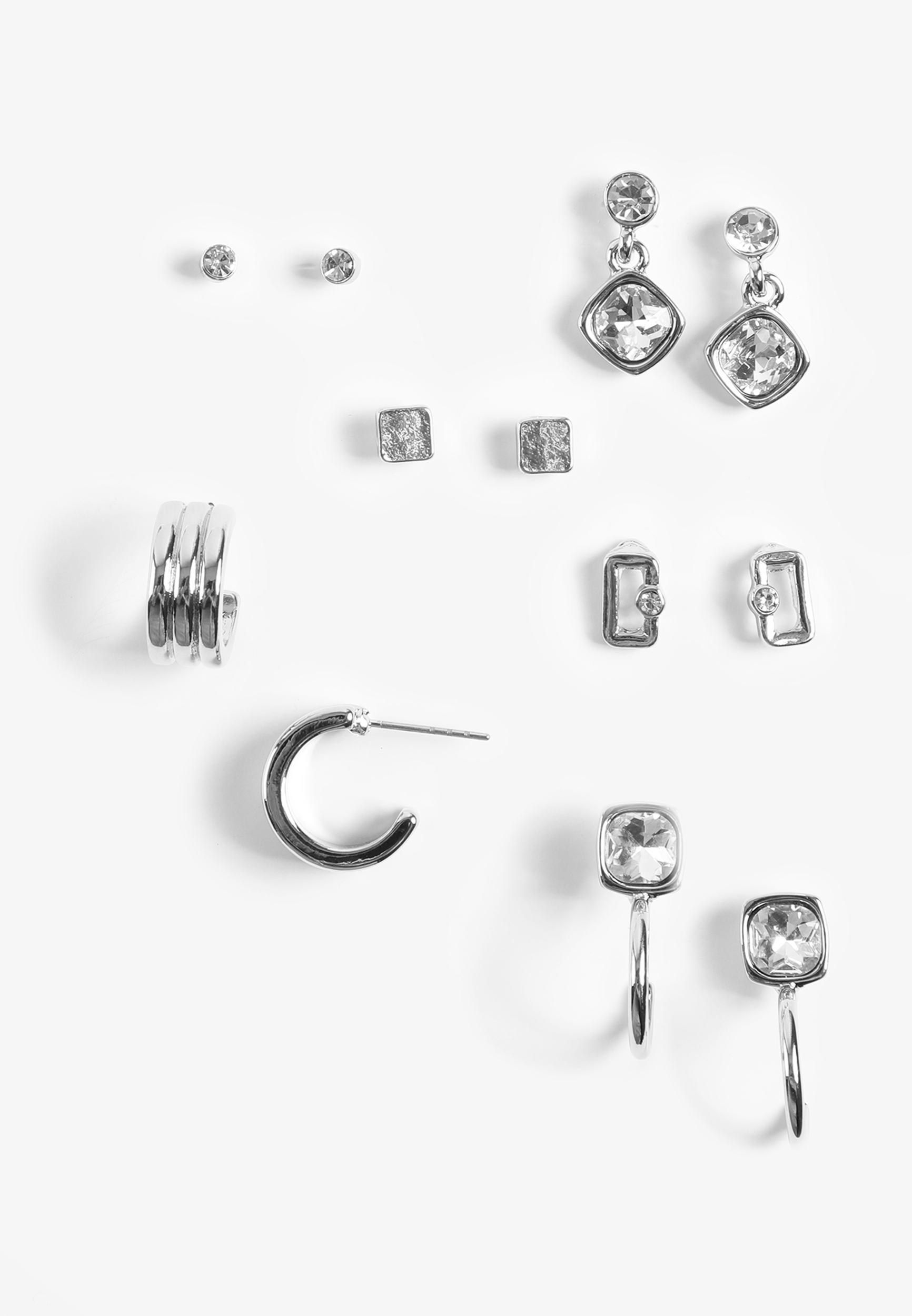 Silver Mixed Earring Set, C431, large