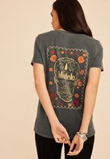 Modelo Floral Skull Classic Fit Graphic Tee, C106, small