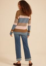 Textured Block Stripe Sweater, C343, small
