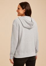 Waffle Knit Zip Front Hoodie, C3348, small