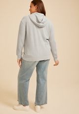 Plus Size Waffle Knit Zip Front Hoodie, C3348, small