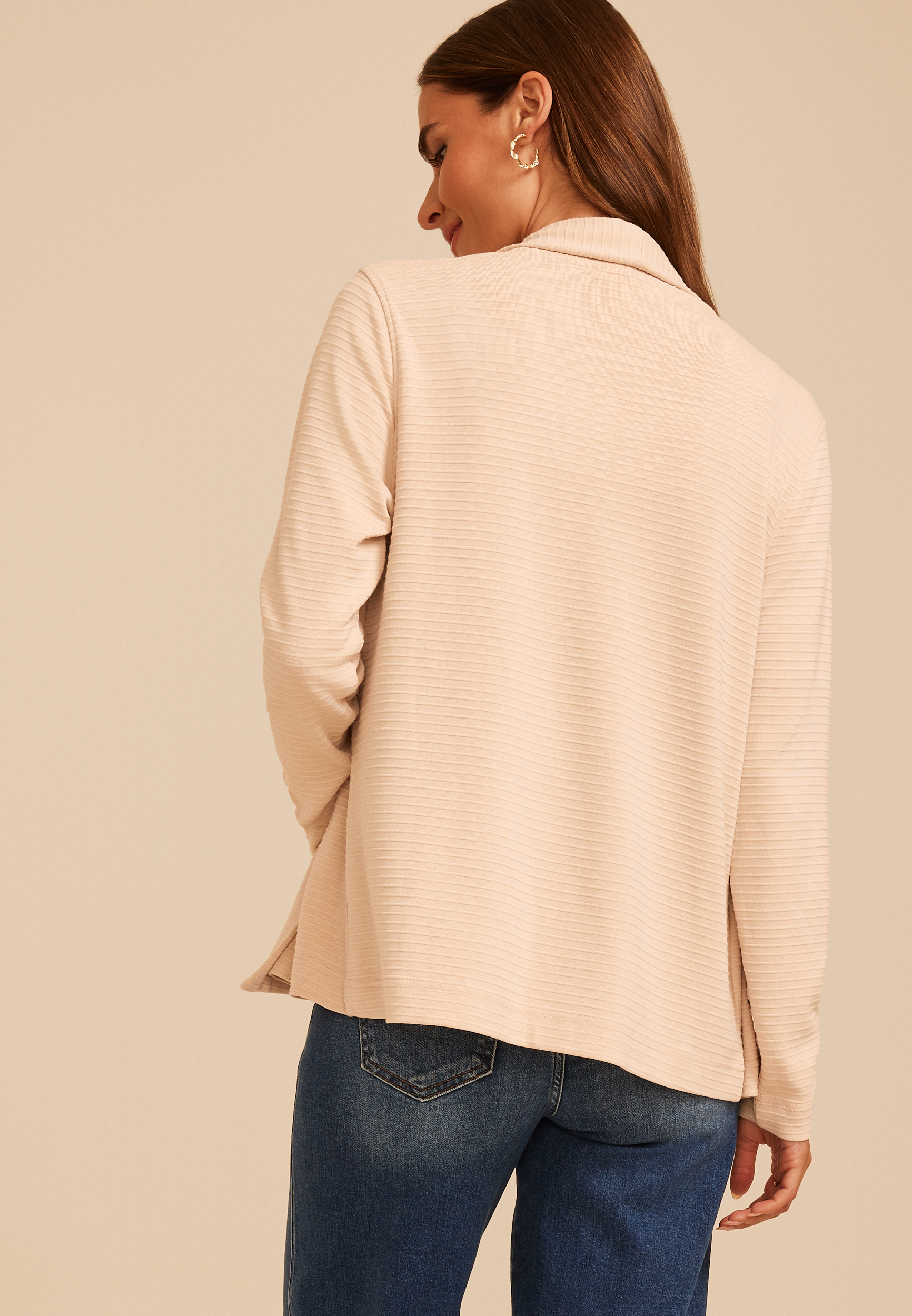 Ottoman Ribbed Cardigan, C183, large