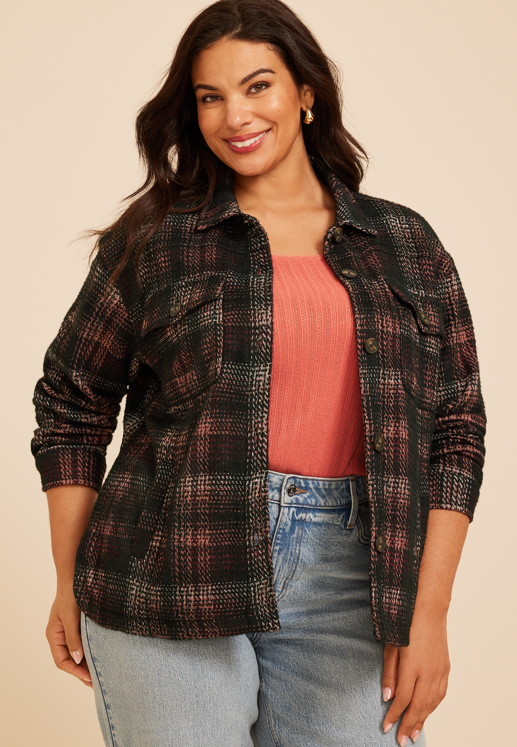 Plus Size Shortie Shoreline Shacket​