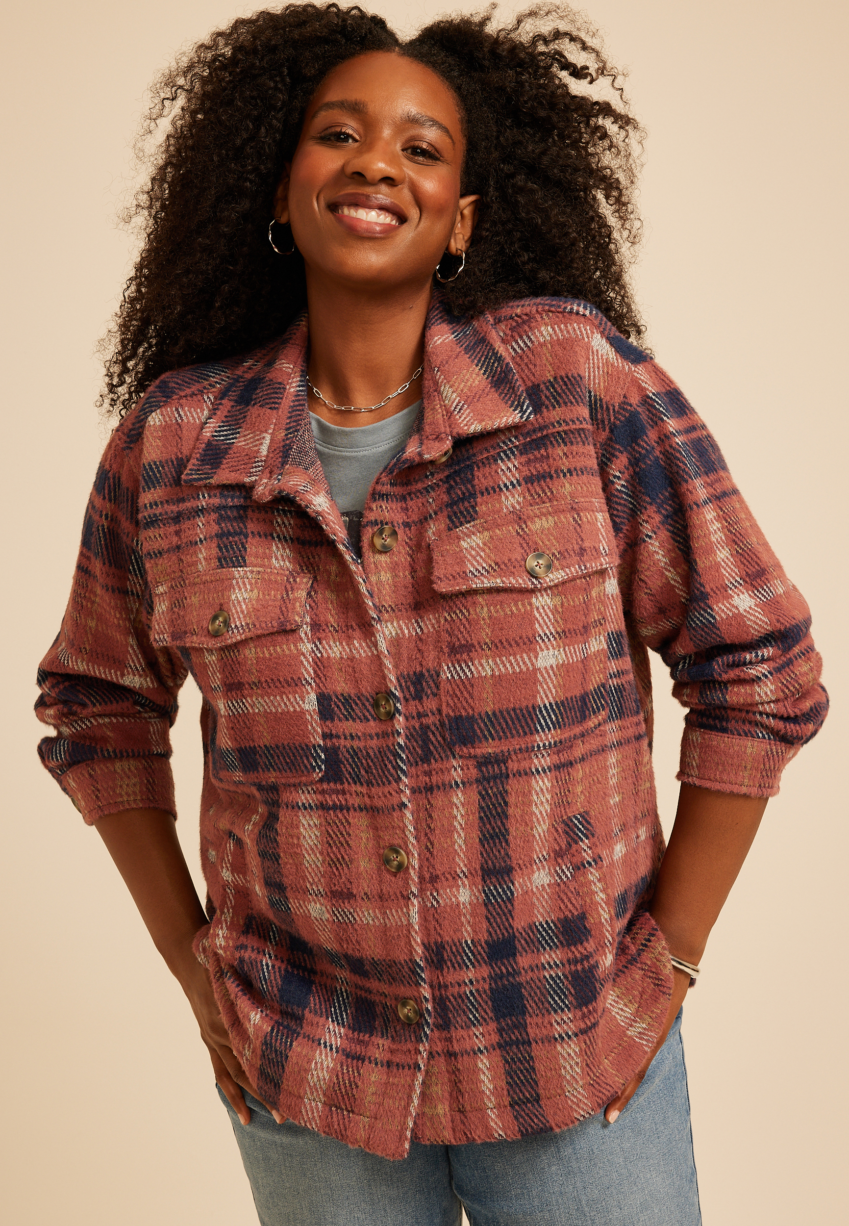 Plus Size Shortie Shoreline Shacket​