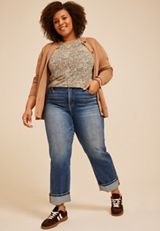 Plus Size 24/7 Kennedy Animal Crew Neck Tee, C1524, small