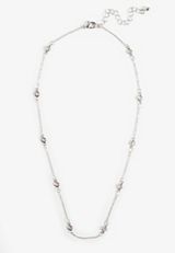 Everyday Layers Silver Clear Stone Necklace, C431, small