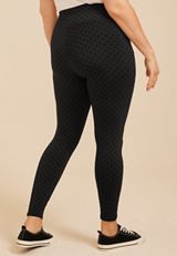 Plus Size Flocked Dot Legging, C106, small