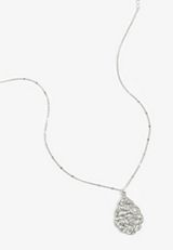 Silver Filigree Teardrop Pendant Necklace, C431, small