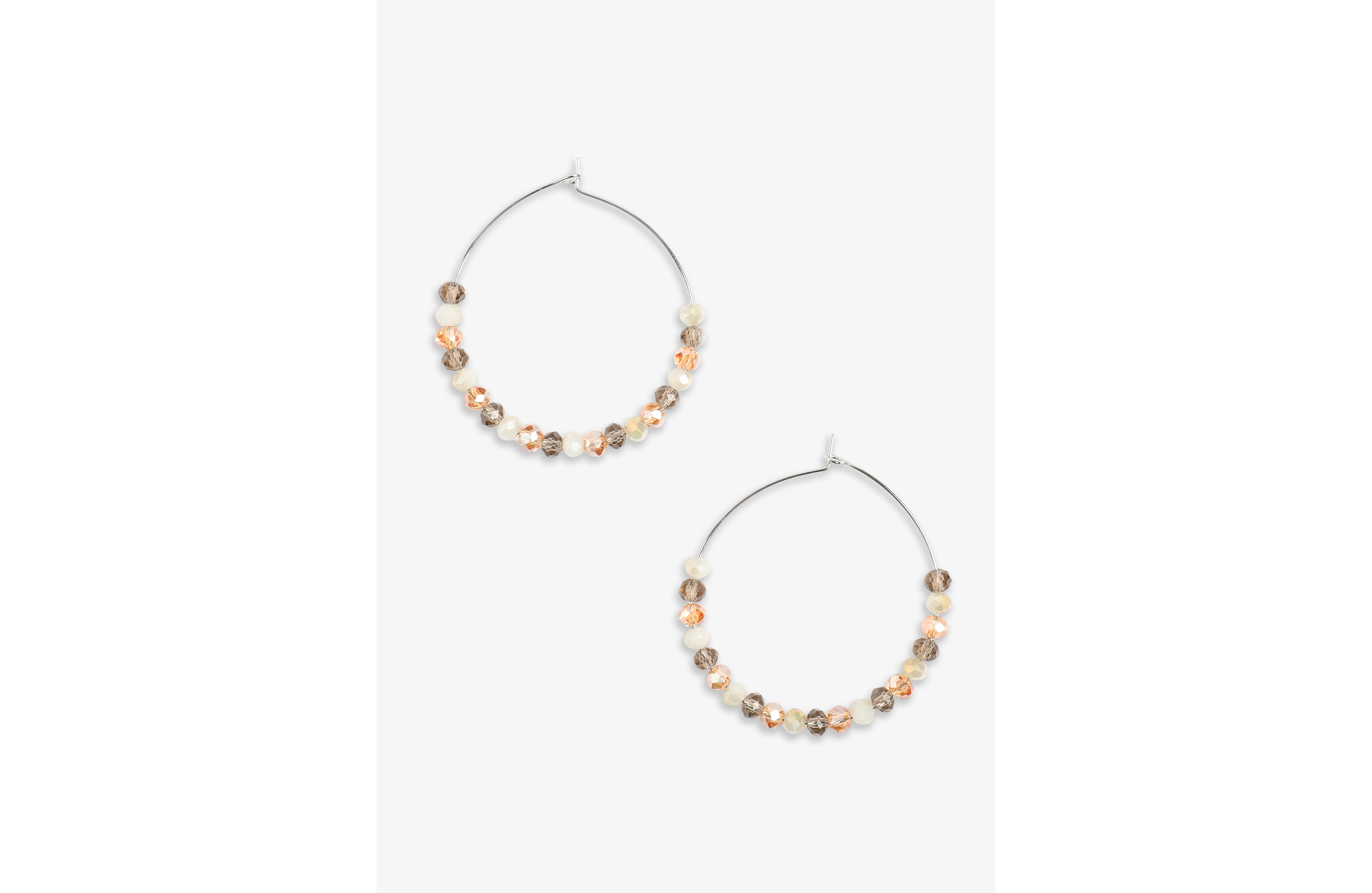 Neutral Beaded Hoop Earrings