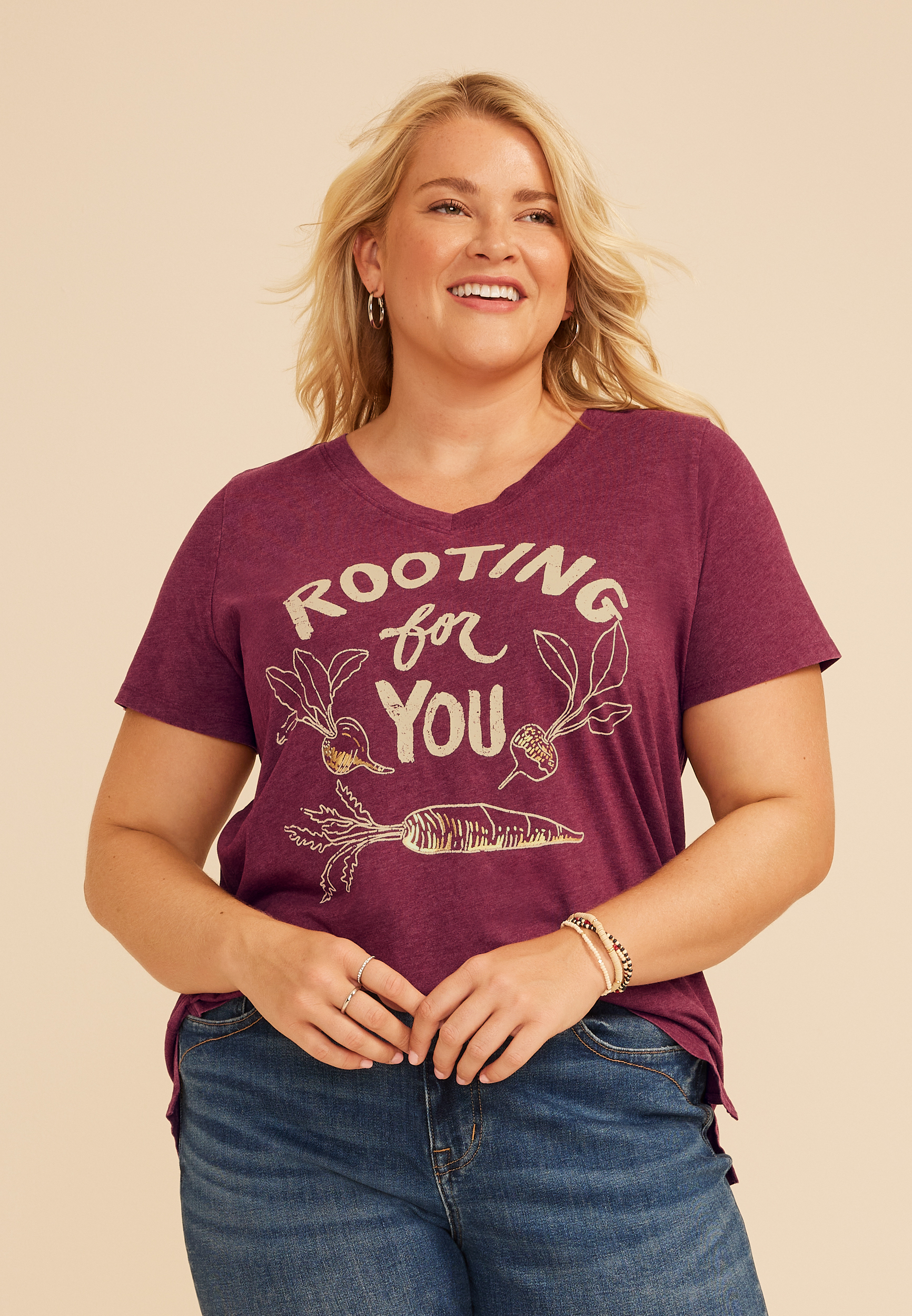 Plus Size Rooting For You Classic Fit Graphic Tee