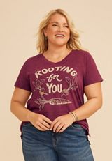 Plus Size Rooting For You Classic Fit Graphic Tee, C7923, small