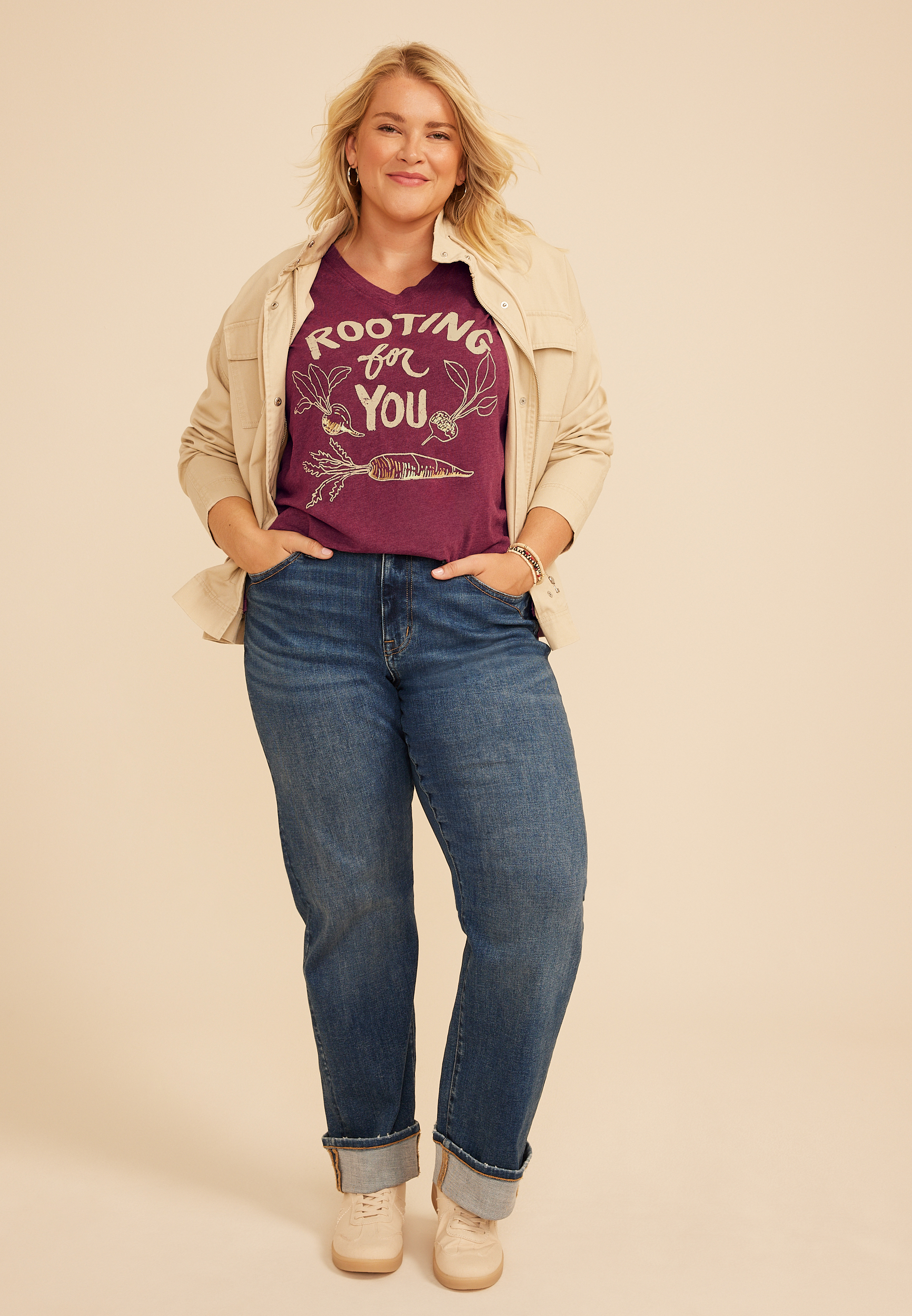 Plus Size Rooting For You Classic Fit Graphic Tee, C7923, large