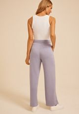 Pintuck High Rise Speckle Cloud Scuba Knit Wide Leg Pant, C9055, small