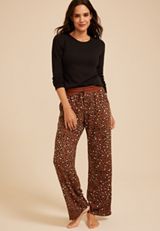 Leopard Print Wide Leg Pajama Pant, C6315, small