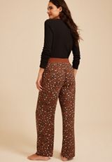 Leopard Print Wide Leg Pajama Pant, C6315, small