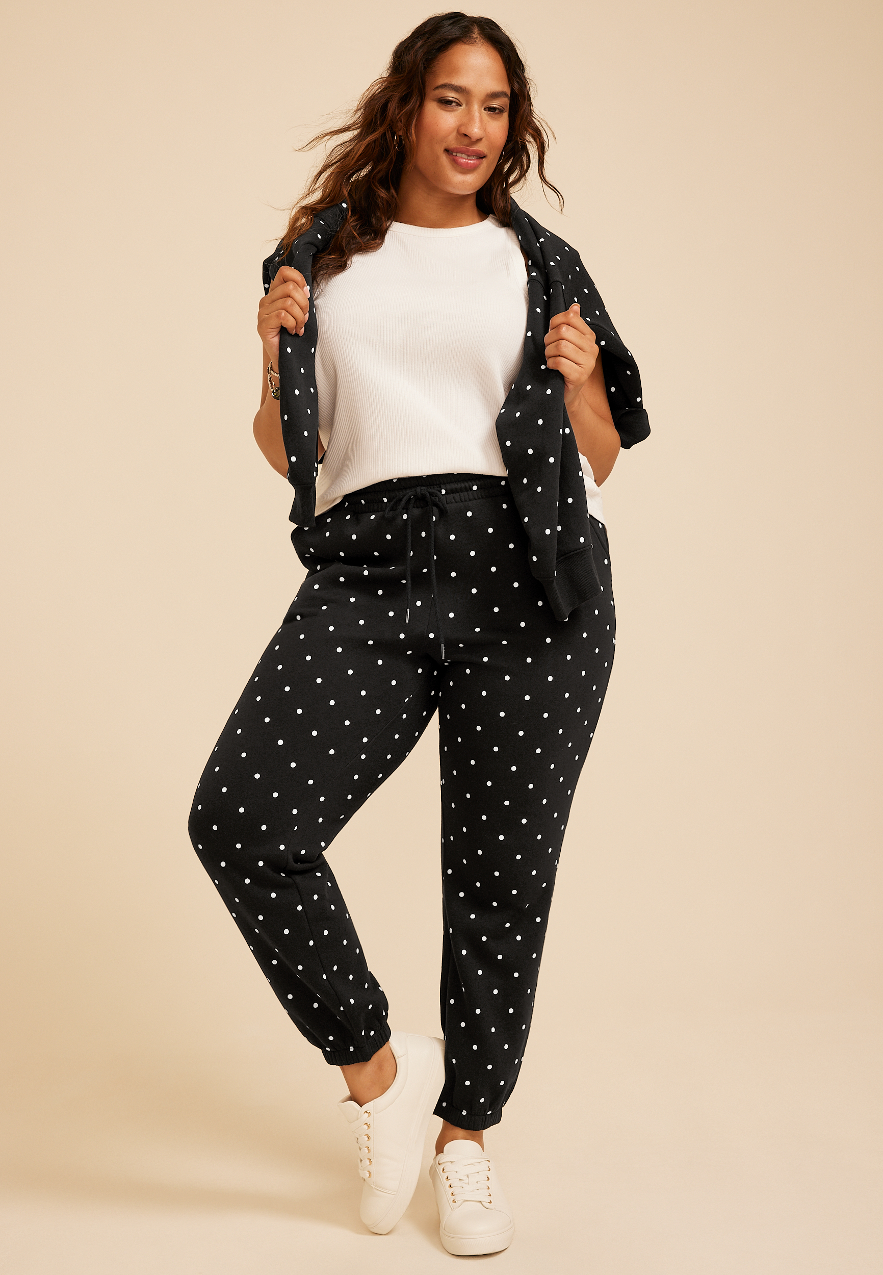 Plus Size Polka Dot Jogger