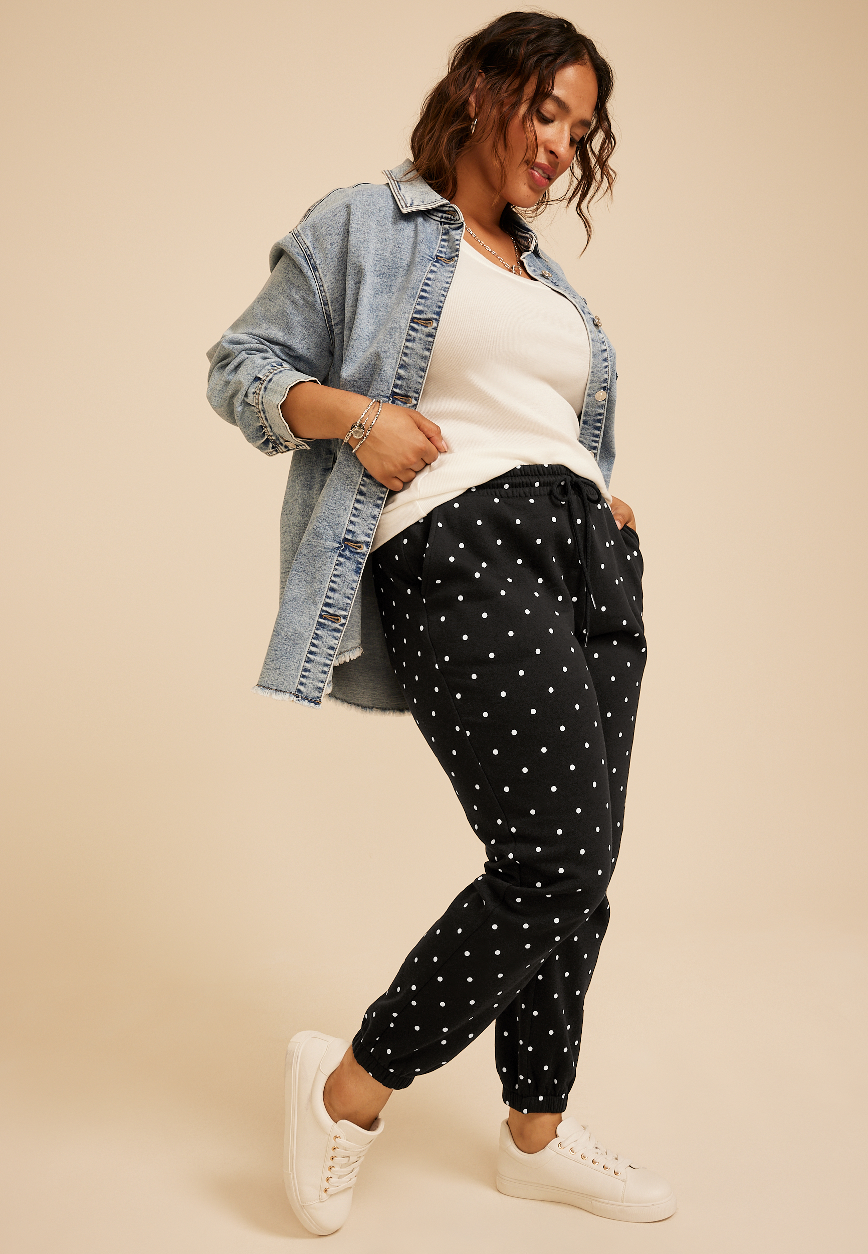 Plus Size Polka Dot Jogger, C1756, large
