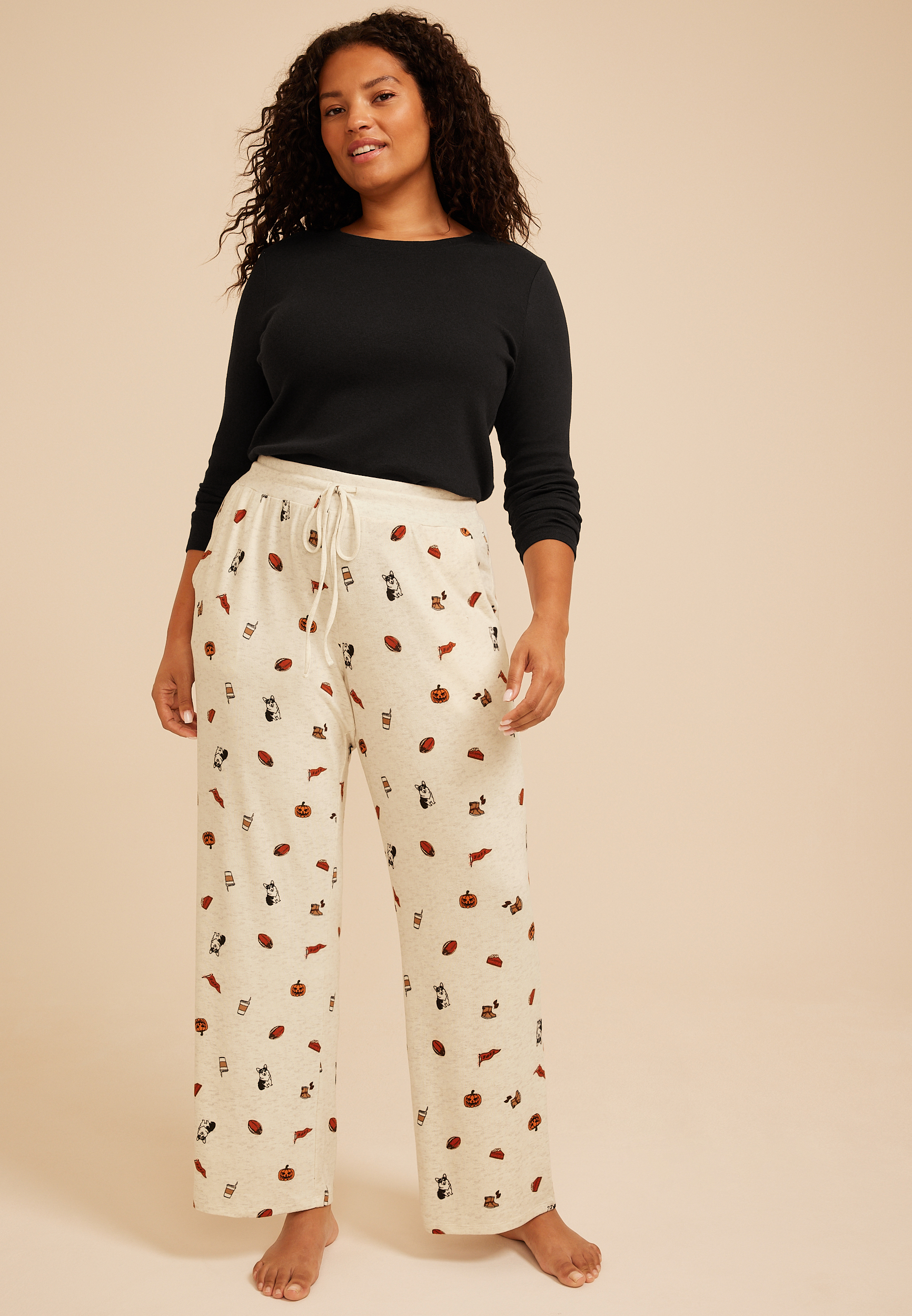 Plus Size Fall Icons Wide Leg Pajama Pant