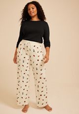 Plus Size Fall Icons Wide Leg Pajama Pant, C2823, small