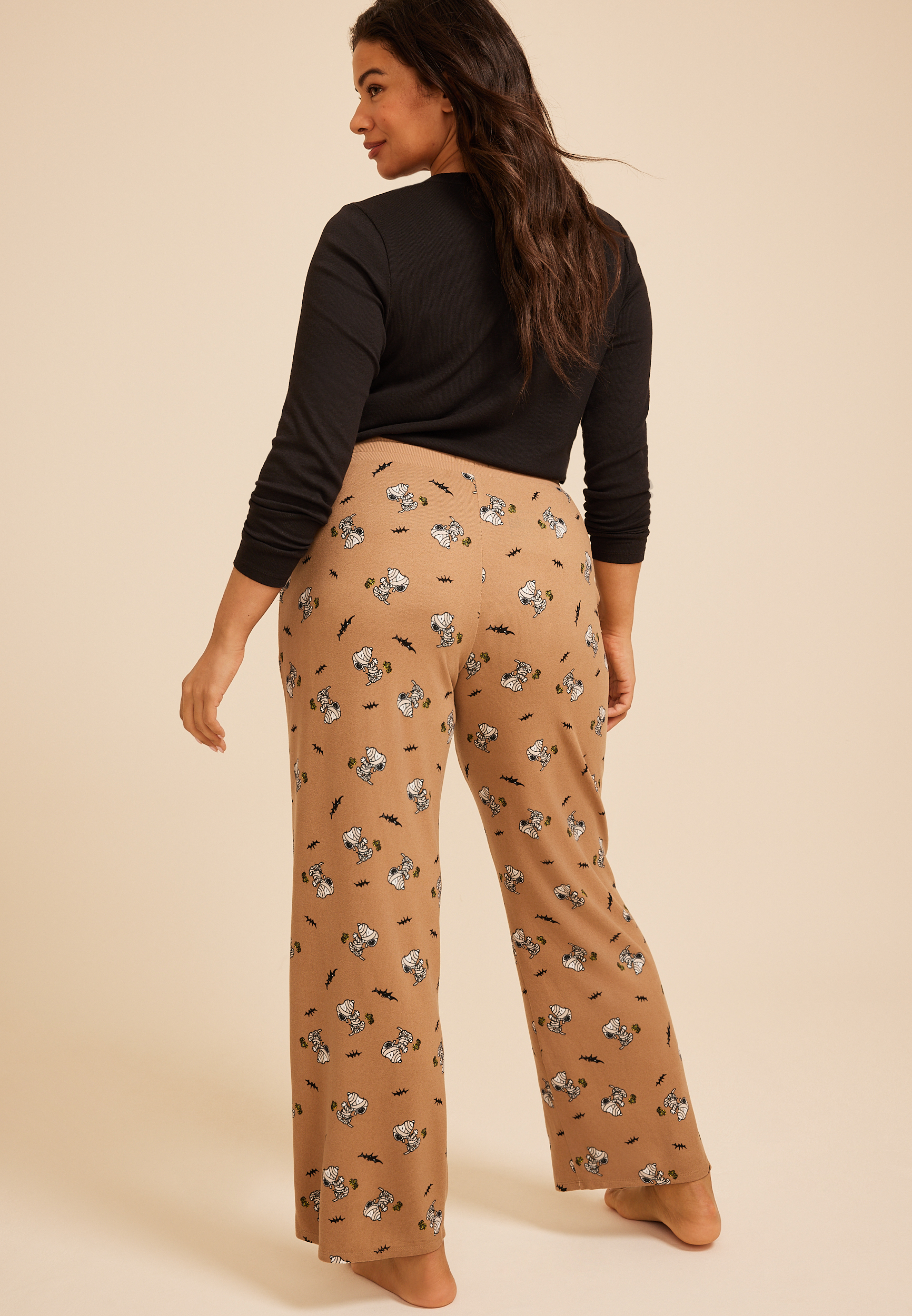 Plus Size Snoopy Halloween Wide Leg Pajama Pant, C5899, large