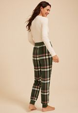 Plaid Hacci Jogger Pajama Pant, C1322, small
