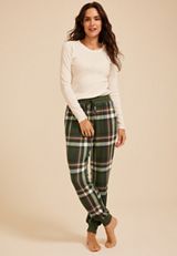 Plaid Hacci Jogger Pajama Pant, C1322, small