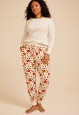 Plus Size Pumpkin Hacci Jogger Pajama Pant, C1008, small