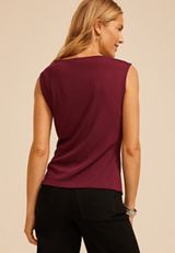 Studio Y Textured Cowl Neck Tank Top, C7923, small
