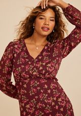 Floral Metallic Print Ruffle Midi Dress, C2842, small