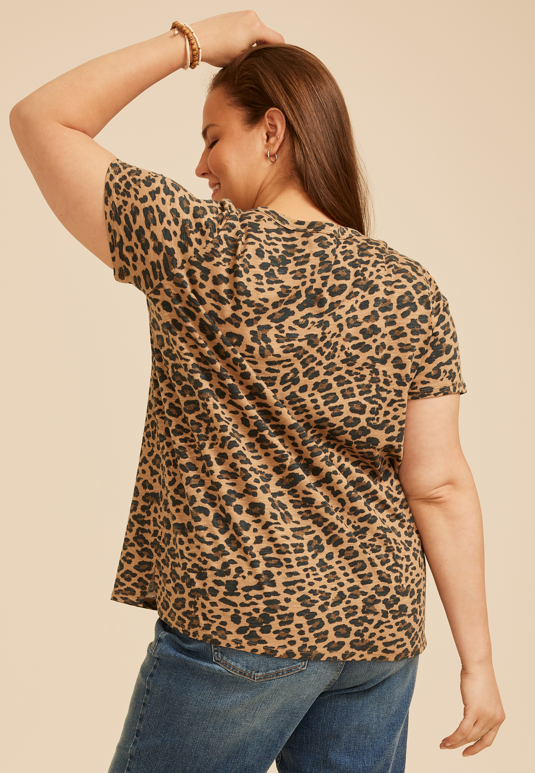 Plus Size 24/7 Dawson Animal Crew Neck Tee, C5296, large
