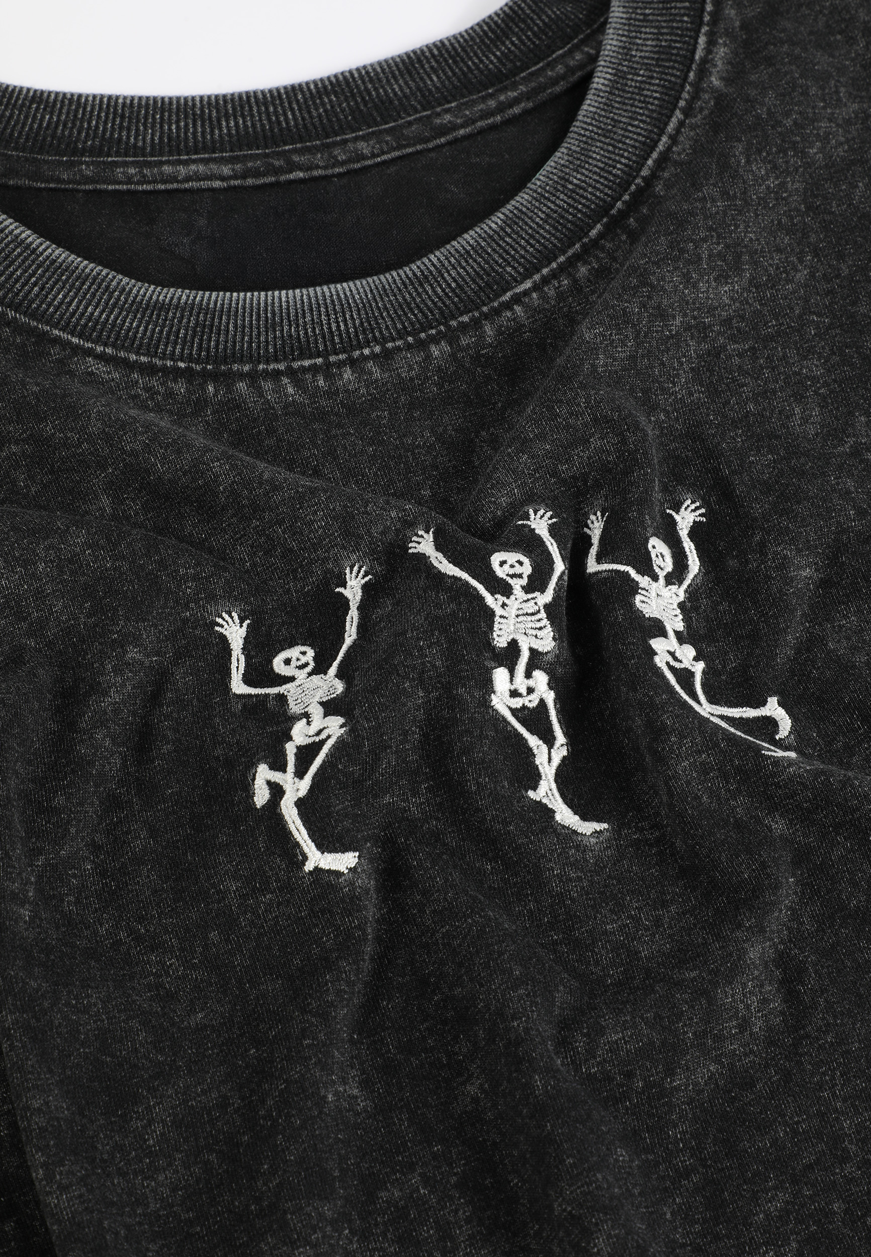 Dancing Skeleton Oversized Fit Graphic Tee