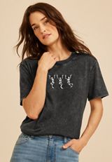 Dancing Skeleton Oversized Fit Graphic Tee, C106, small