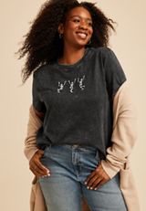 Plus Size Dancing Skeleton Oversized Fit Graphic Tee, C106, small