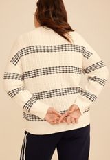 Plus Size Textured Quad Stripe Sweater, C1769, small