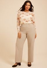 Plus Size High Rise Bengaline Wide Leg Pant, C5609, small