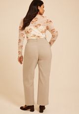 Plus Size High Rise Bengaline Wide Leg Pant, C5609, small