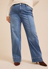 Plus Size Everflex™ Super High Rise Pintuck Wide Leg Jean, C3337, small