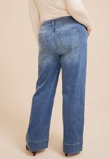 Plus Size Everflex™ Super High Rise Pintuck Wide Leg Jean, C3337, small
