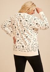 Plus Size Willowsoft Halloween Ghost Print Sweatshirt, C1939, small