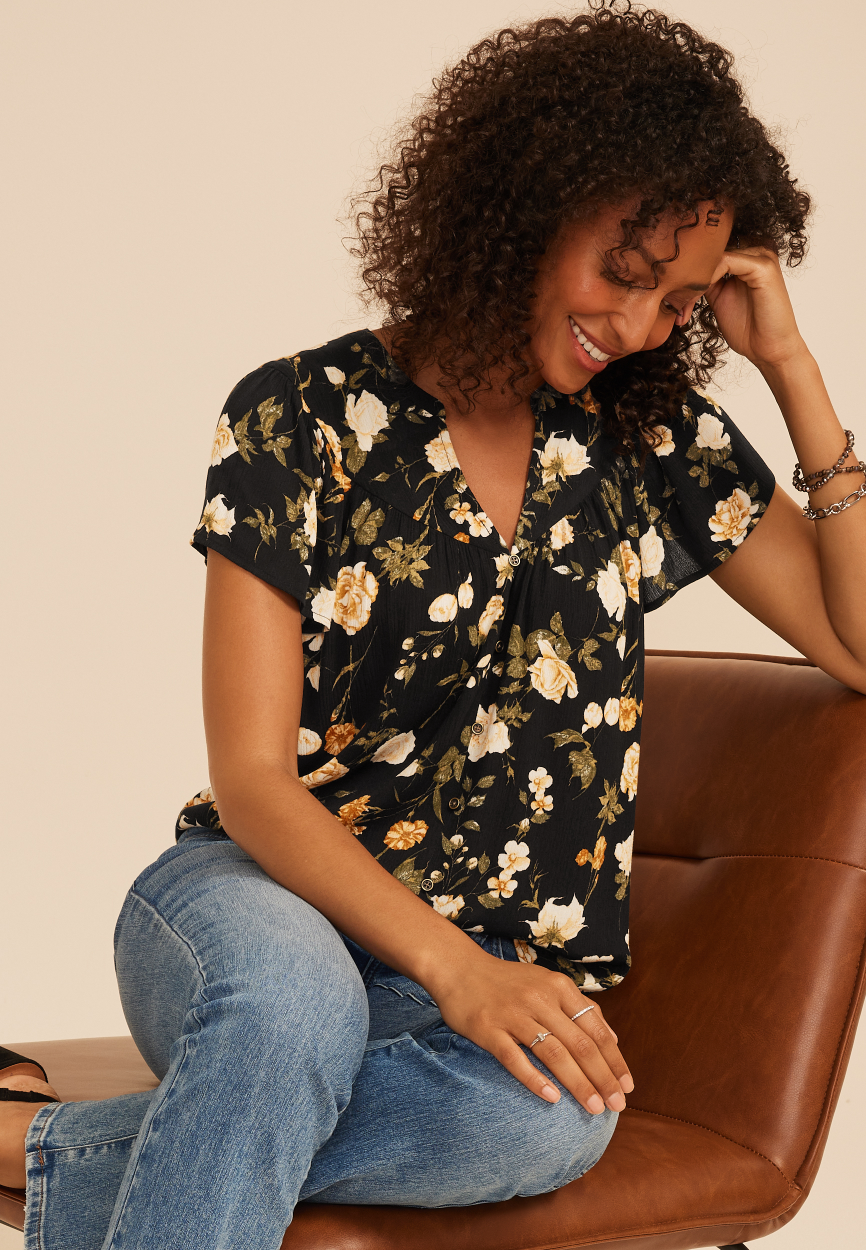 Flutter Sleeve Blouse, C1524, large