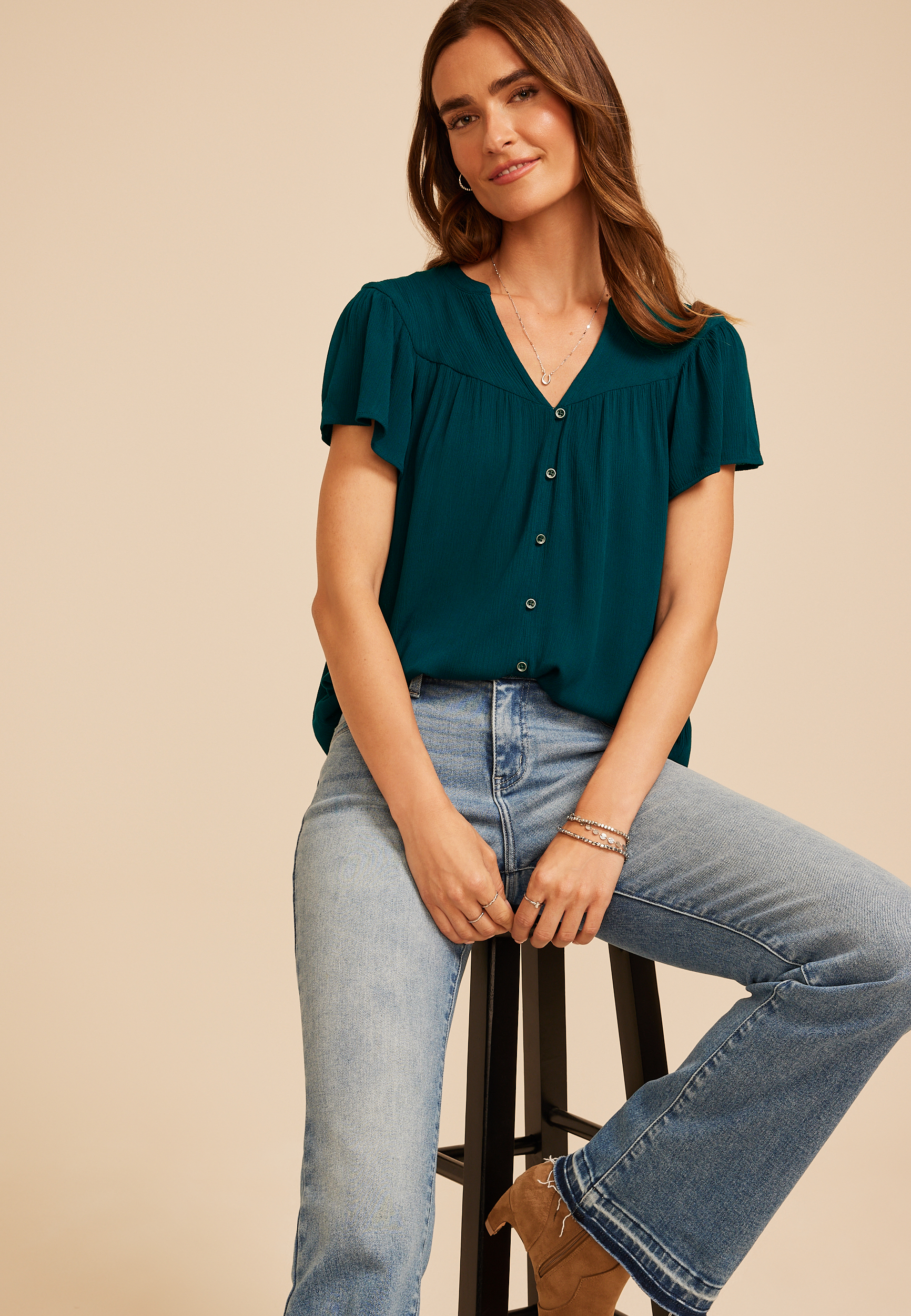 Flutter Sleeve Blouse